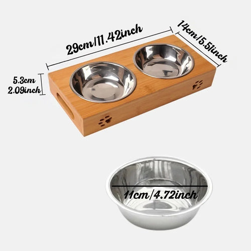 Elegant Bamboo Pet Feeding Station